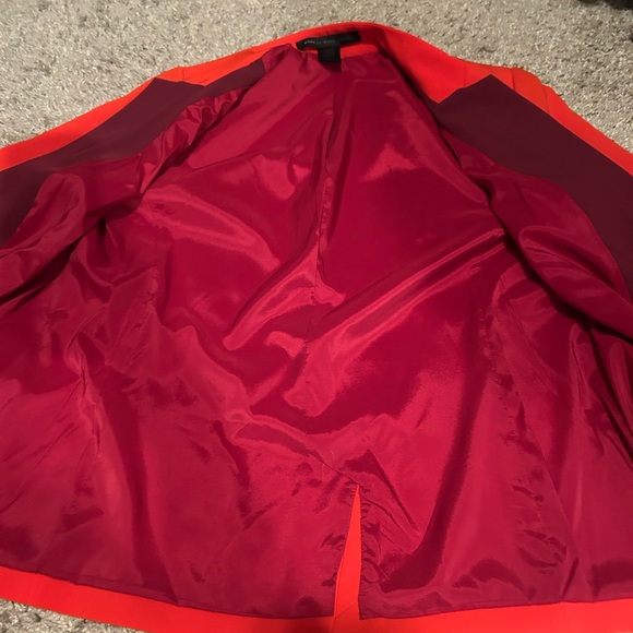 Bright Red Blazer with Burgundy Lining - Picture 7 of 10